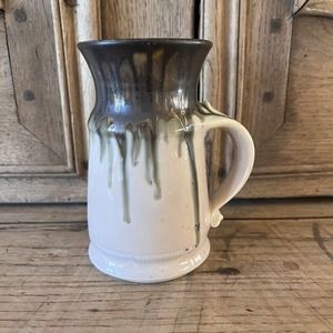 Edgecomb Potters Pottery Mug Iridescent Drip Glaze Artsy 5" Tall Soft Pink